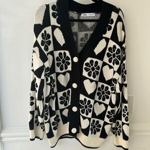 long print zara sweater
